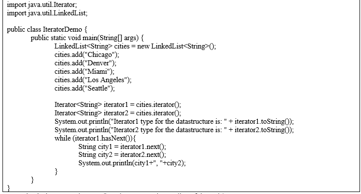 Solved import java.util.Iterator; import | Chegg.com