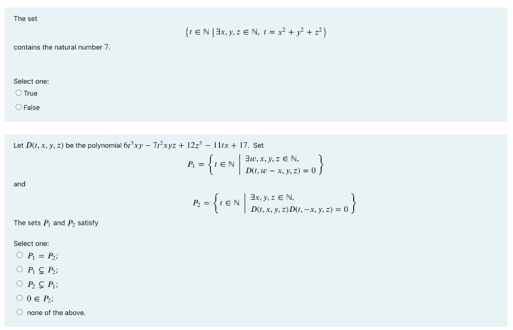 Solved The Set T En 3x Y Z N 1 X2 Y2 Z2 Cont Chegg Com