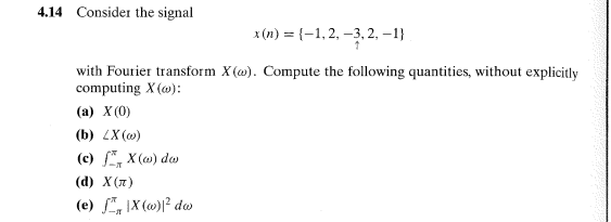 Solved 4.14 Consider the signal with Fourier transform X(a). | Chegg.com