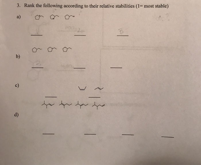 Solved 3. Rank the following according to their relative | Chegg.com