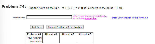 Solved Problem 4 Find The Point On The Line X 3y 1 0 Chegg Solved Problem 4 Find The Point On The Line X 3y 1 0 Chegg