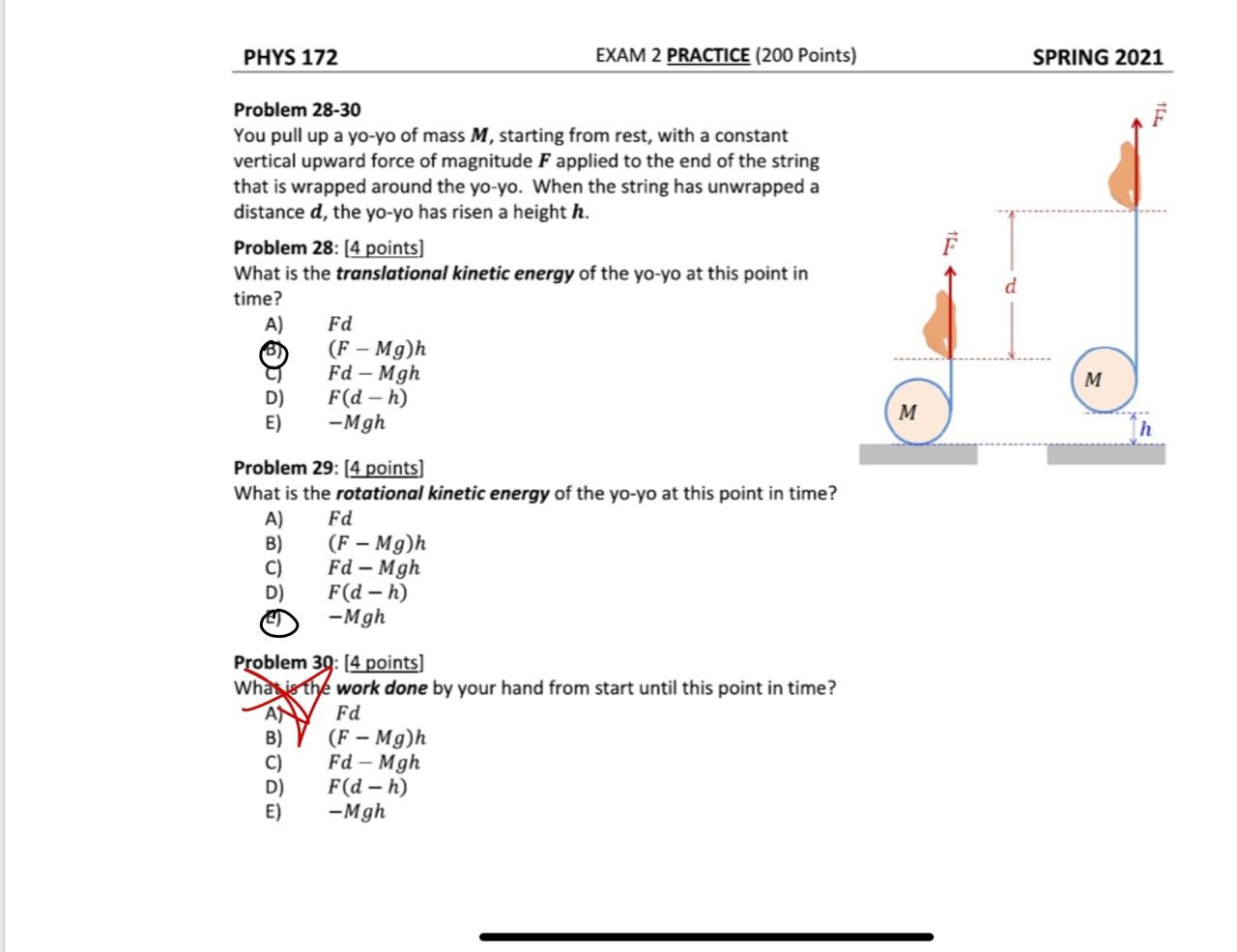 PHYS 172 EXAM 2 PRACTICE (200 Points) SPRING 2021 | Chegg.com