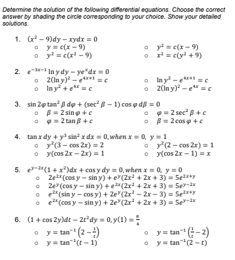 Solved Determine the solution of the following differential | Chegg.com