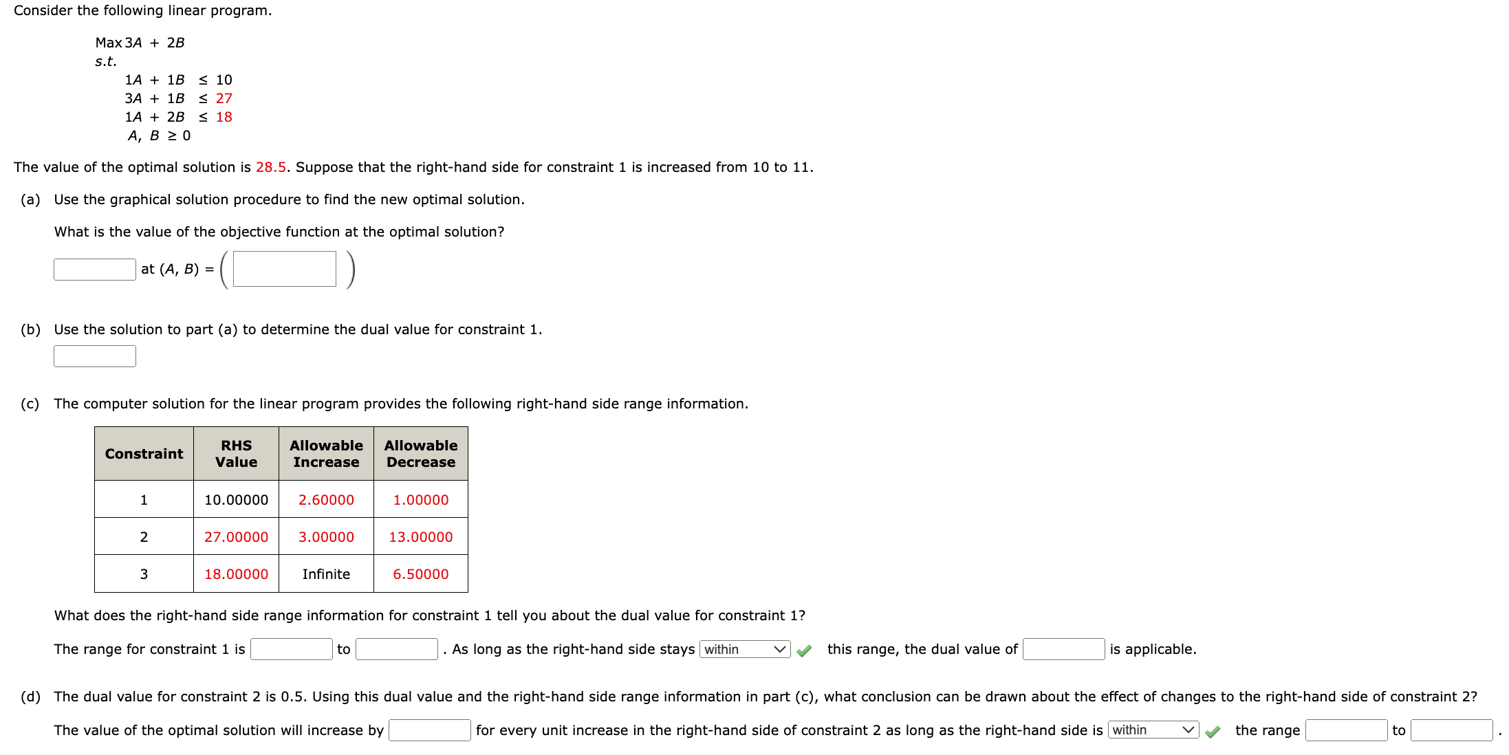 Solved Consider the following linear program. Max3A+2B s.t. | Chegg.com