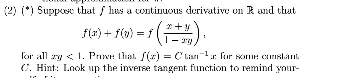 Solved (*) Suppose that f has a continuous derivative on R | Chegg.com