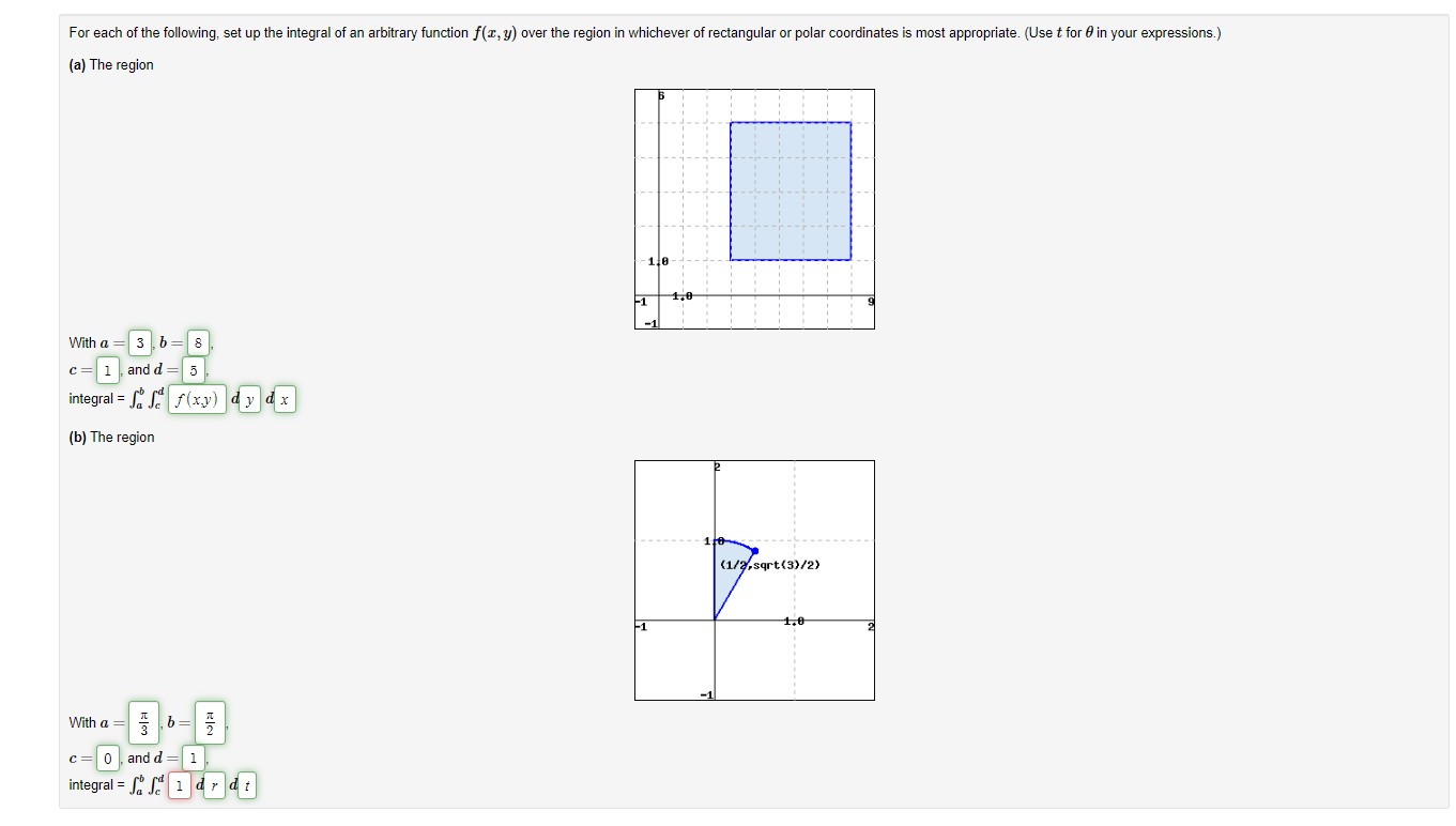 Solved (a) The Region (b) The Region | Chegg.com