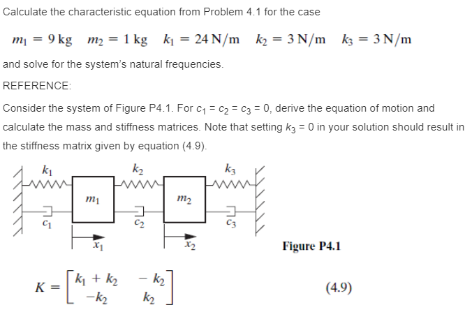 Solved Calculate the characteristic equation from Problem | Chegg.com