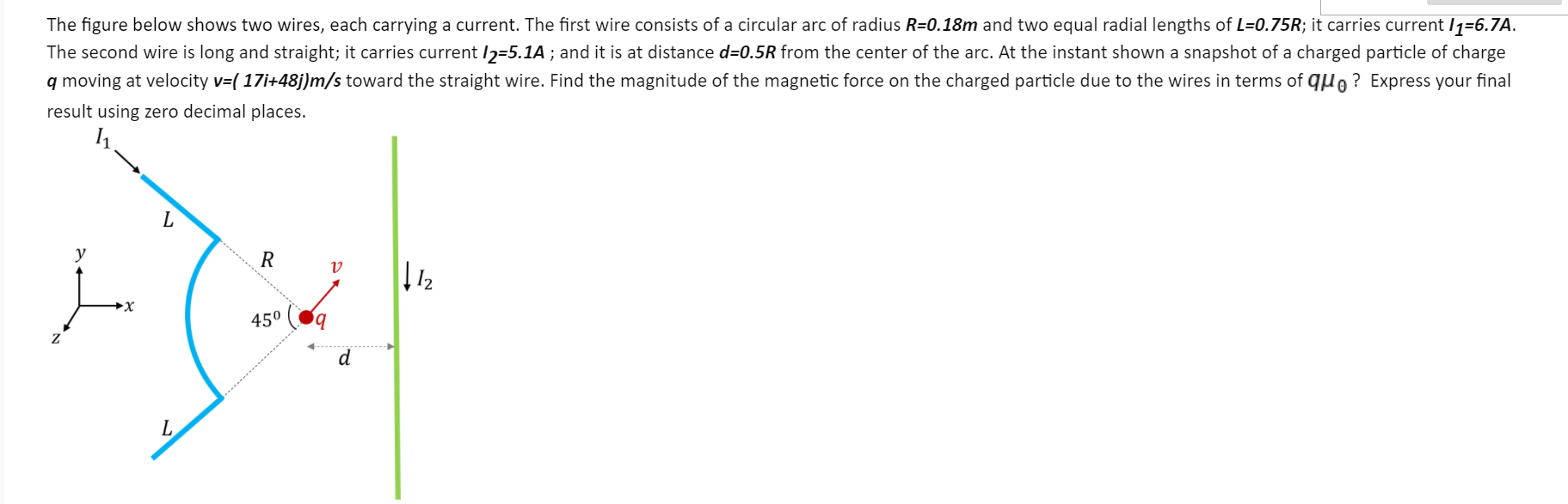 Solved The figure below shows two wires, each carrying a | Chegg.com