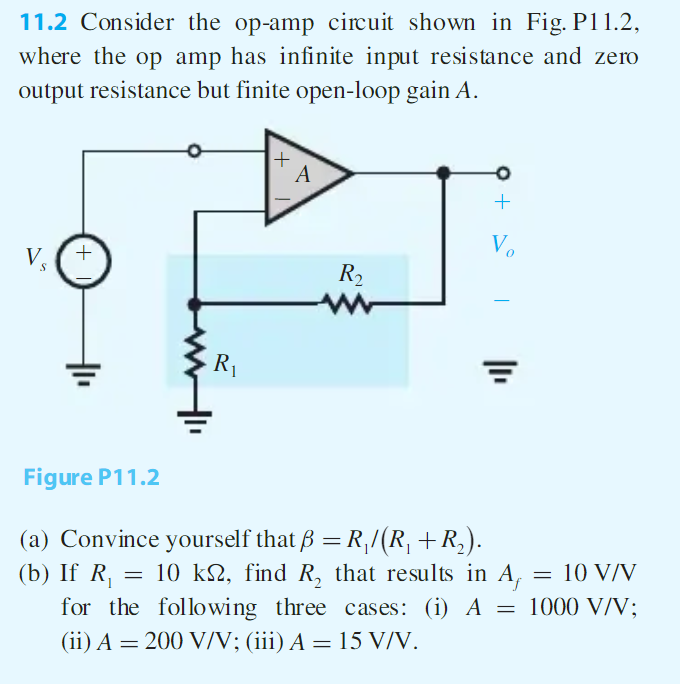 Solved 11 2 Consider The Op Amp Circuit Shown In Fig P1 Chegg Com