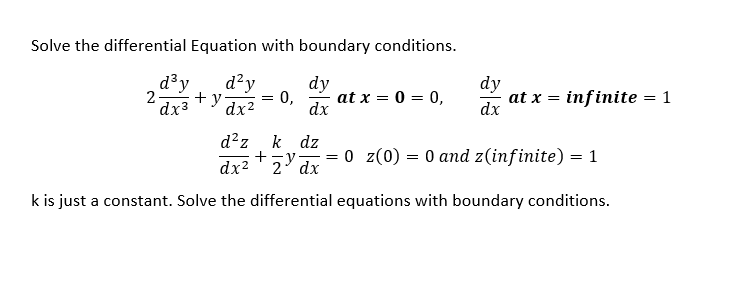 Solved Solve The Differential Equation With Boundary | Chegg.com