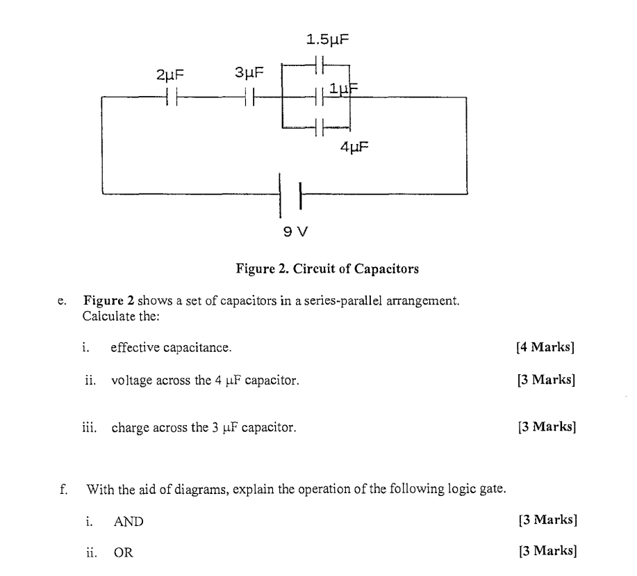 Solved Figure 2. Circuit of Capacitors e. Figure 2 shows a