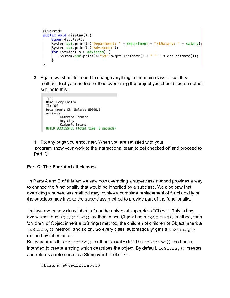Solved ITSC 1213 - Inheritance Part 2 Introduction The goal | Chegg.com