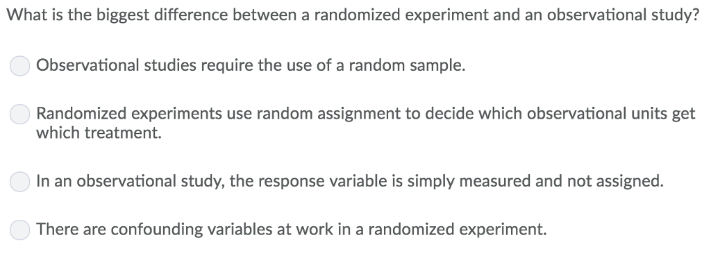 experiment and observational study difference