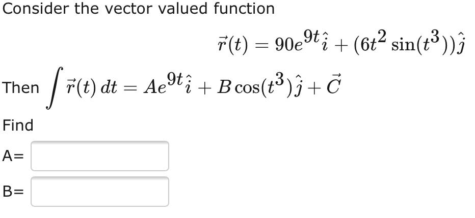 Solved Consider The Vector Valued Function T T 90e9ti Chegg Com