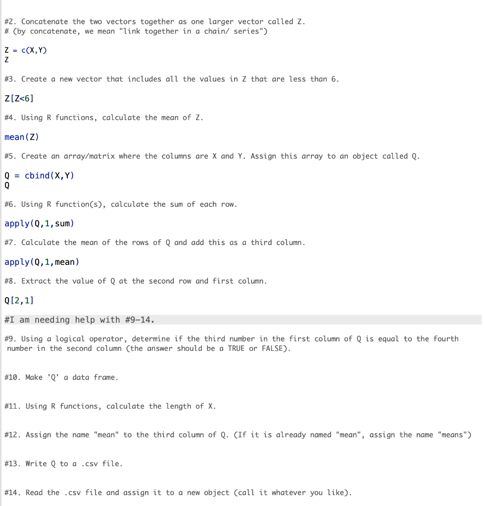 Solved 2. Concatenate the two vectors together as one Chegg