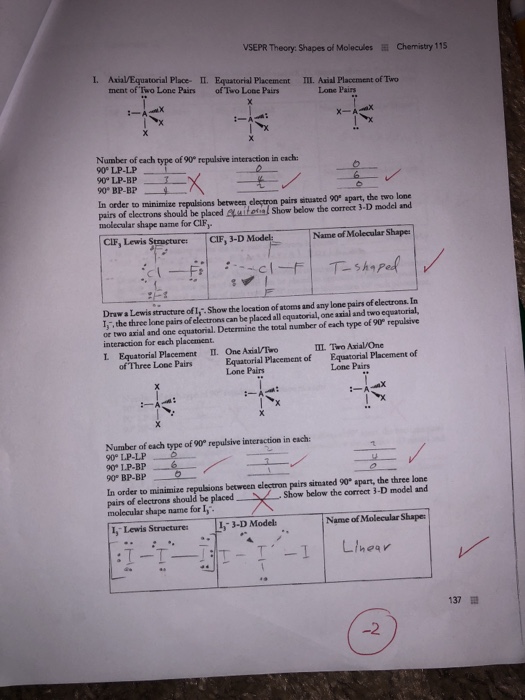 Solved VSEPR Theory: Shapes of Molecules Chamistry 115 4 | Chegg.com