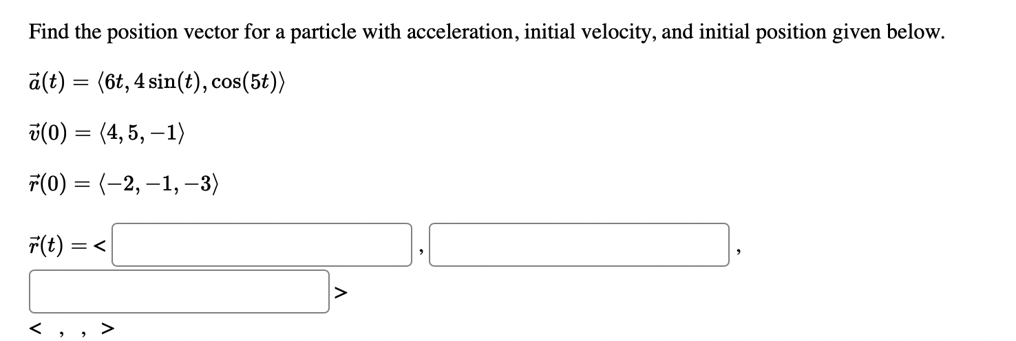 Find the position vector for a particle with | Chegg.com