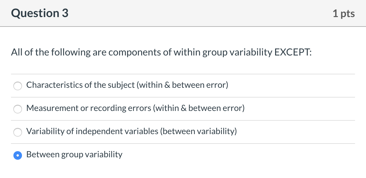 Solved Question 3 1 pts All of the following are components | Chegg.com