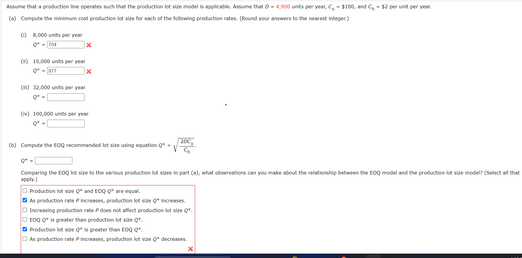 Solved Assume that a production line operates such that the | Chegg.com