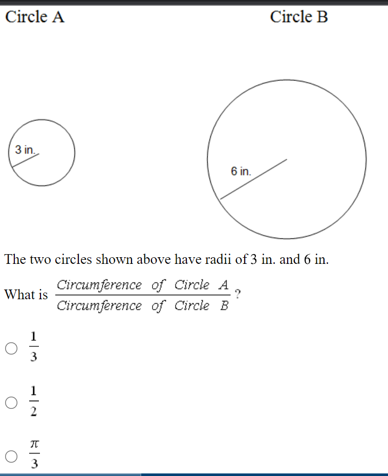 Solved Circle A Circle B 3 In. 6 In. The Two Circles Shown | Chegg.com