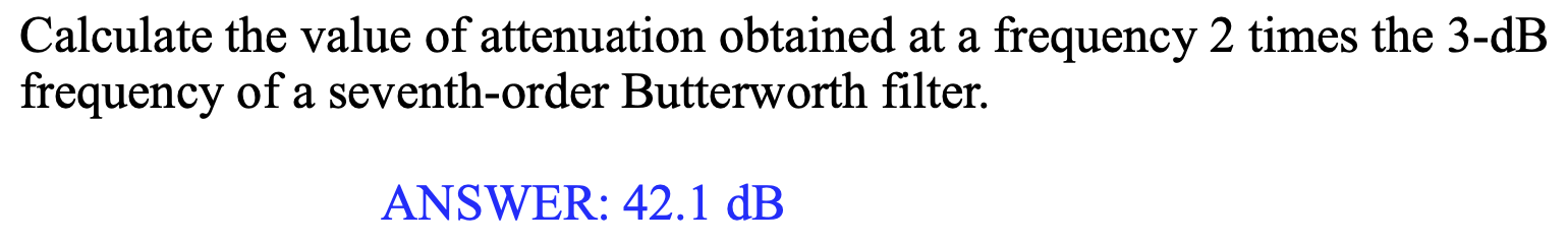 Solved Calculate the value of attenuation obtained at a | Chegg.com