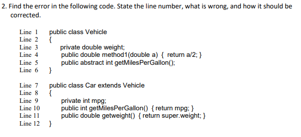 Solved Line 3 2. Find the error in the following code. State | Chegg.com