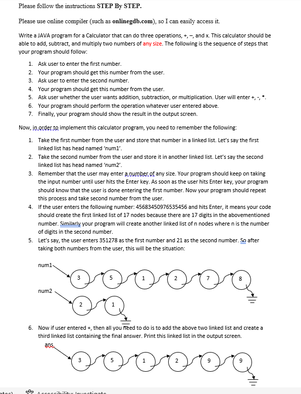 Solved Please follow the instructions STEP By STEP. Please | Chegg.com