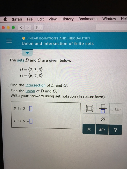 Solved The sets D and G are given below. D = {2, 3, 5} G = | Chegg.com