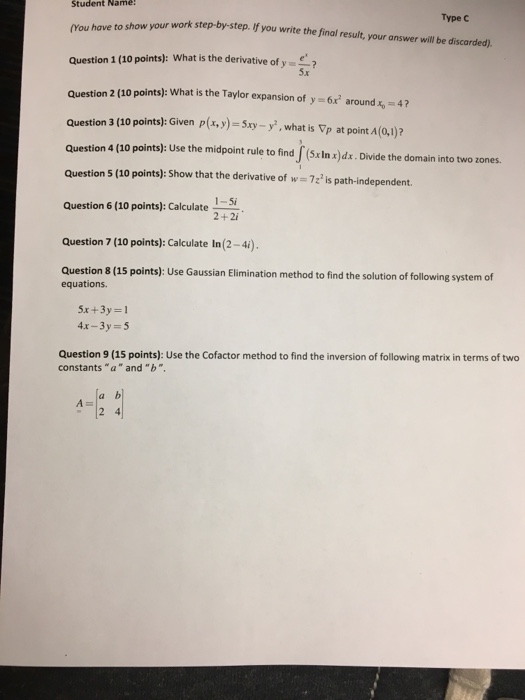 solved-what-is-the-derivative-of-y-e-x-5x-what-is-the-chegg