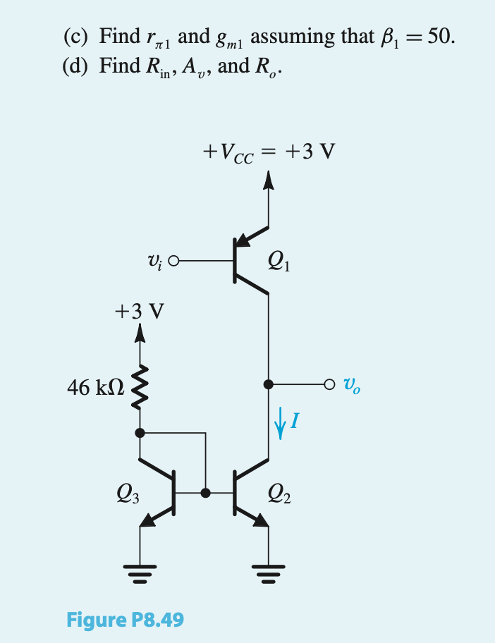 Solved 8.49 Transistor Q, In The Circuit Of Fig. P8.49 Is | Chegg.com