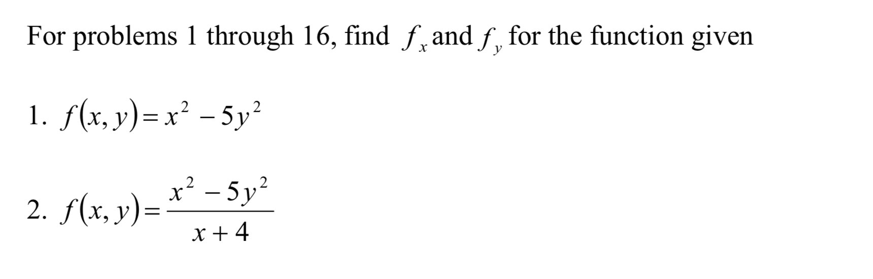 Solved For problems 1 through 16, find fand f, for the | Chegg.com