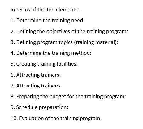 Designing a Training Program