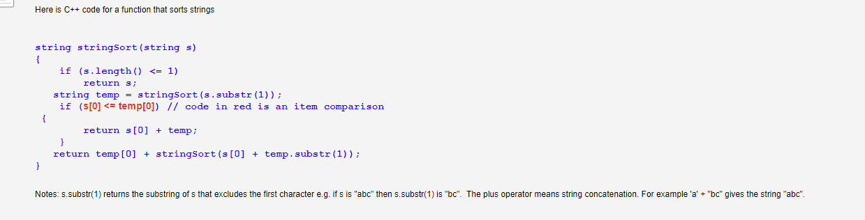 Solved b) Write a program that calls stringSort with | Chegg.com