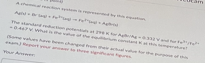 Solved A Chemical Reaction System Is Represented By This Chegg