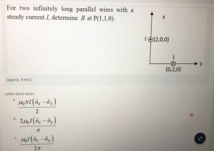 Solved For two infinitely long parallel wires with a steady | Chegg.com