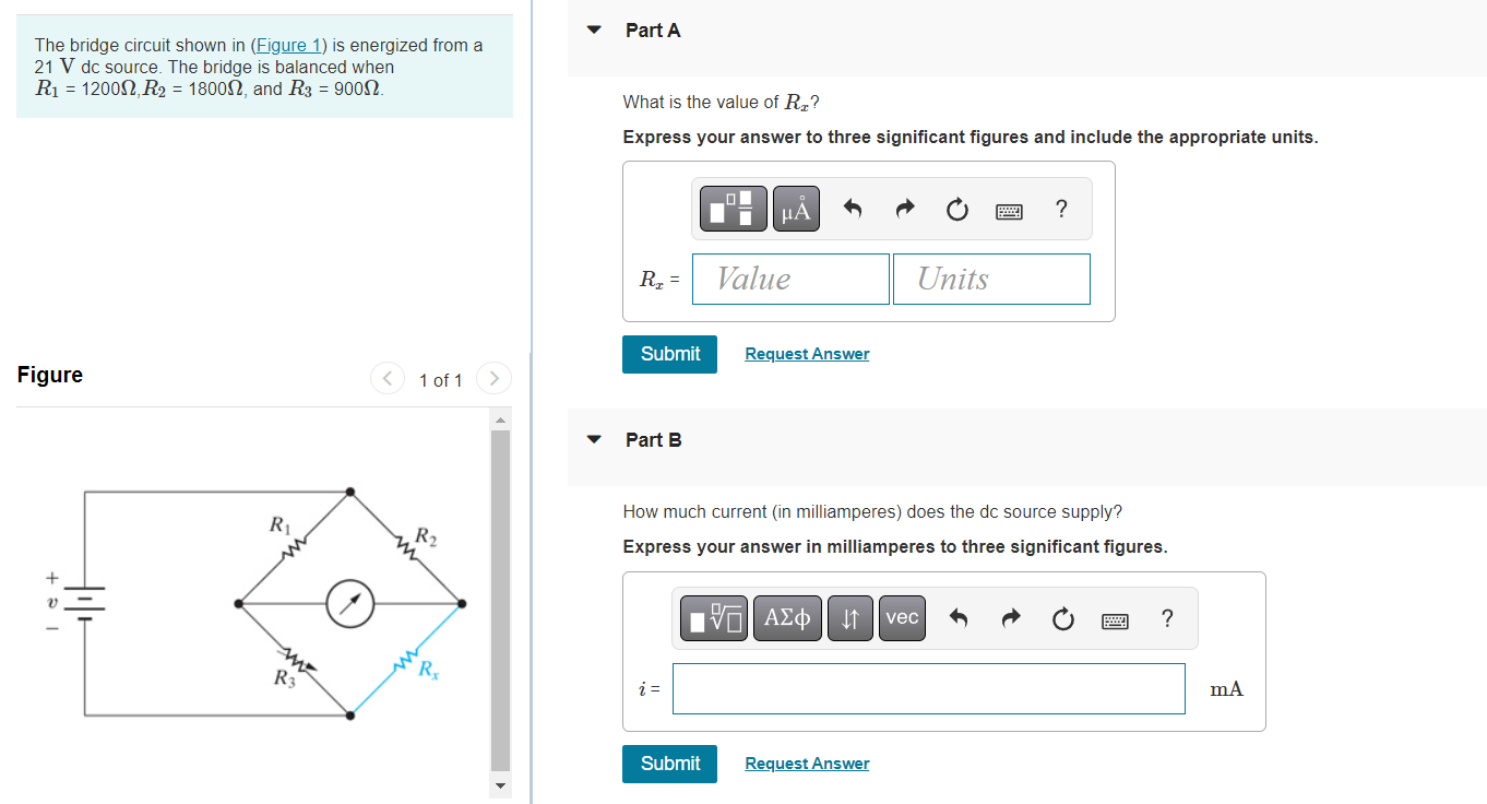 Solved The bridge circuit shown in is energized from a 21 V