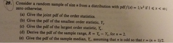 Solved Consider a random sample of size n from a | Chegg.com
