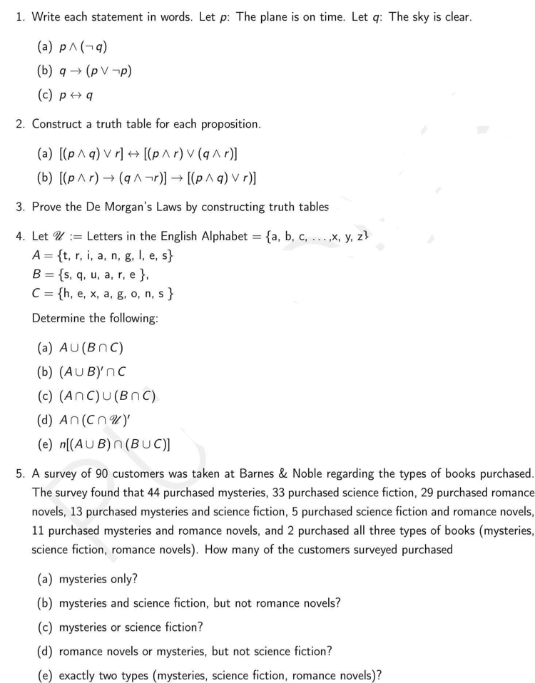 Solved 1 Write Each Statement In Words Let P The Plane Chegg Com