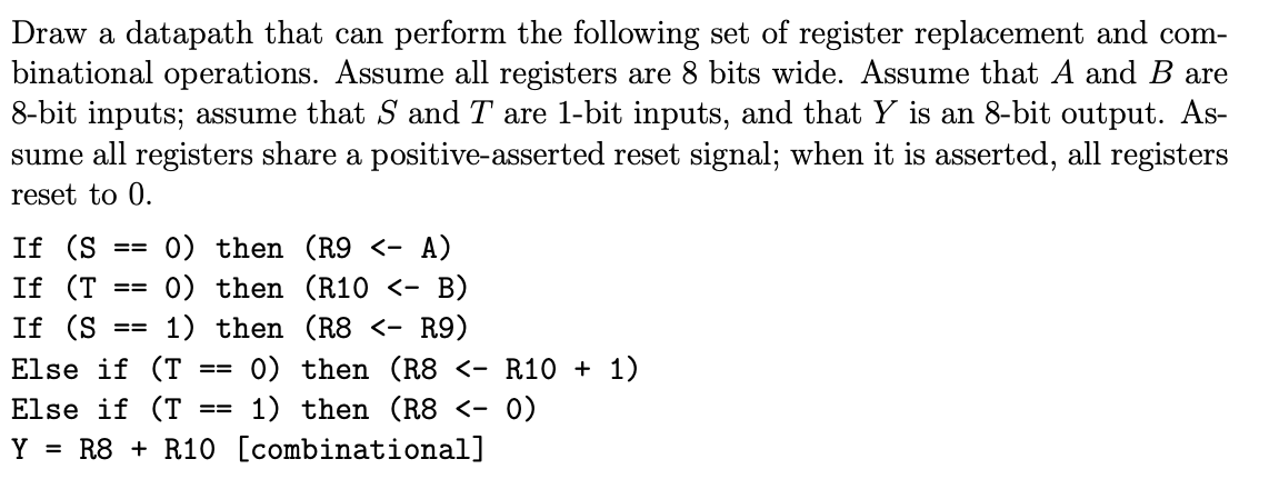 Solved Draw a datapath that can perform the following set of | Chegg.com