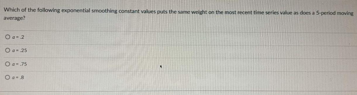 solved-which-of-the-following-exponential-smoothing-constant-chegg