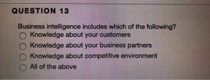 Solved QUESTION 40 Business Intelligence Helps Knowledge | Chegg.com