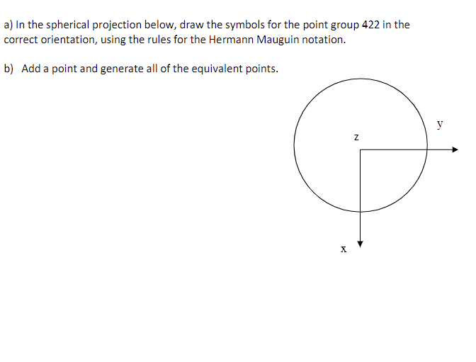 Solved a) In the spherical projection below, draw the | Chegg.com