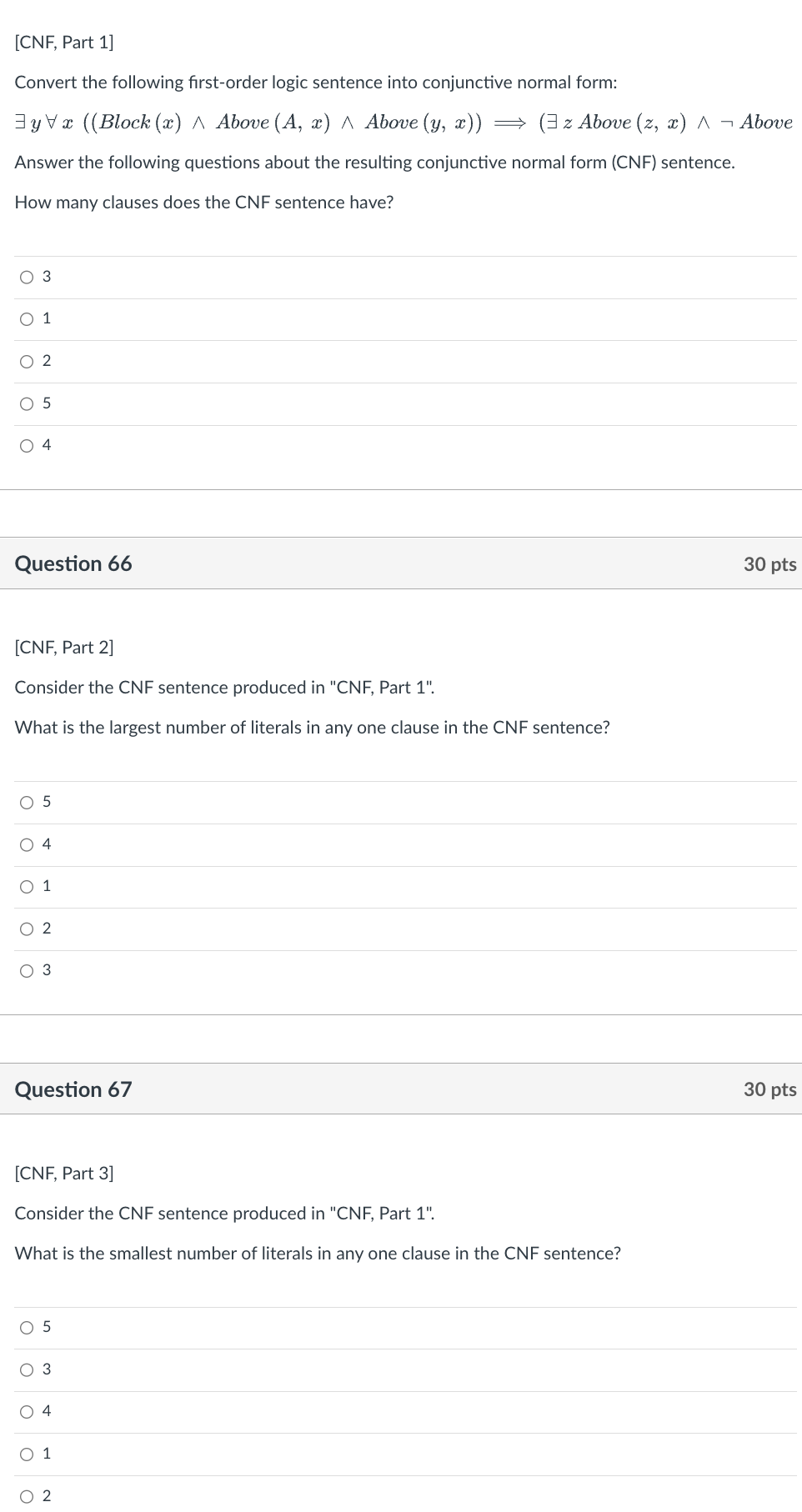 Solved [CNF, Part 1] Convert The Following First-order Logic | Chegg.com