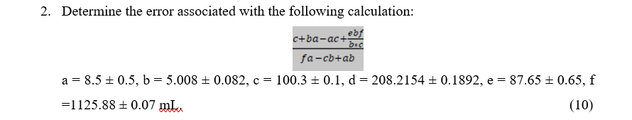 Solved 2. Determine the error associated with the following | Chegg.com