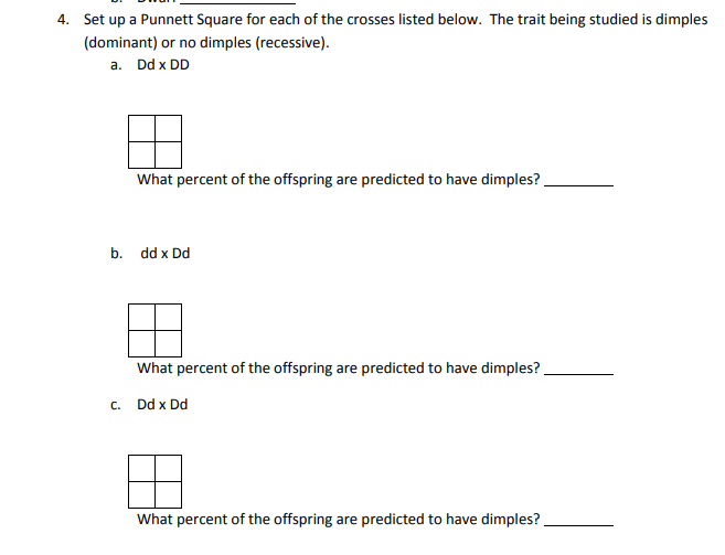 Solved Set up a Punnett Square for each of the crosses | Chegg.com