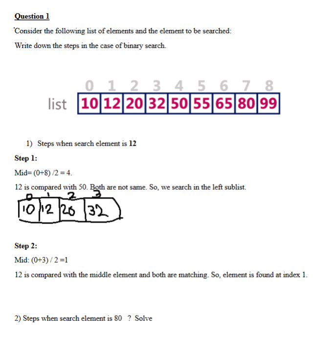 Solved Question 1Consider The Following List Of Elements And | Chegg.com