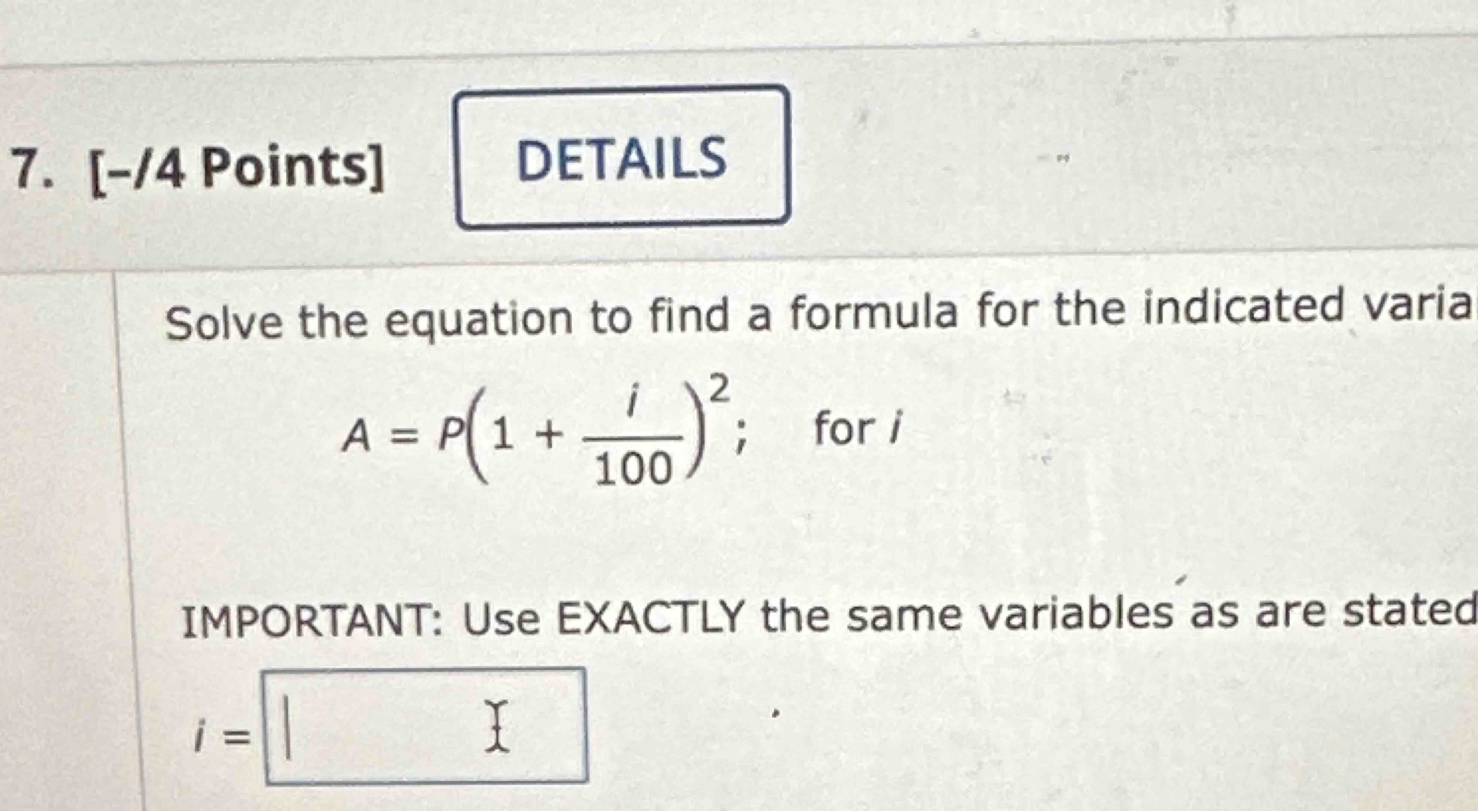 Solved Solve the equation to find a formula for the | Chegg.com