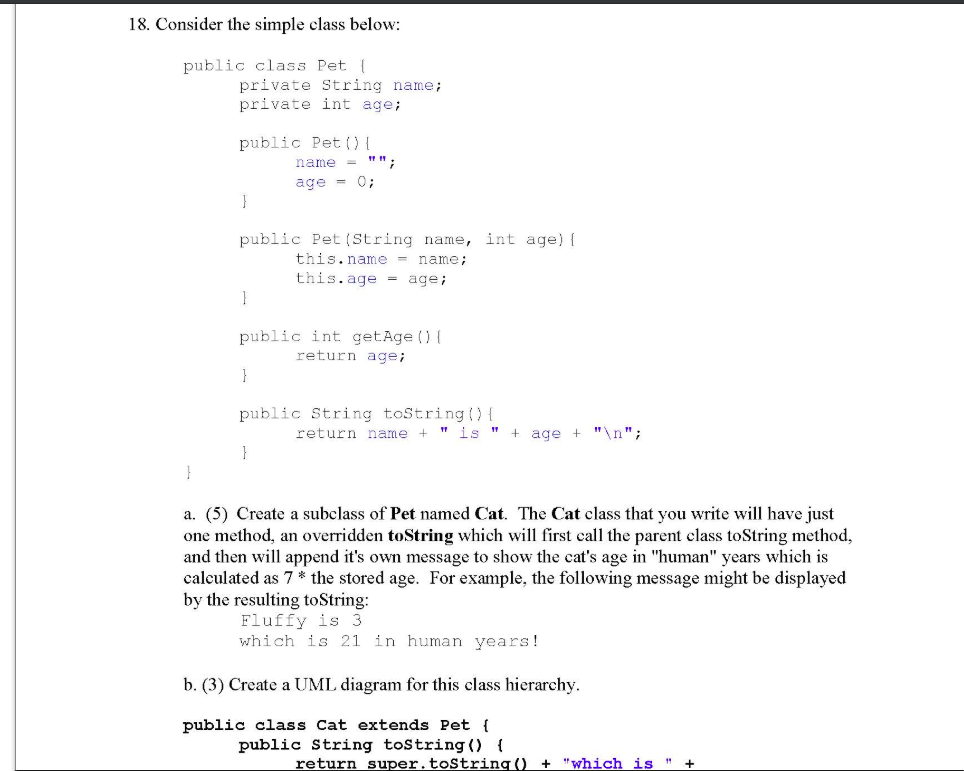 Solved public class Puppy\{ String name; public Puppy()\{