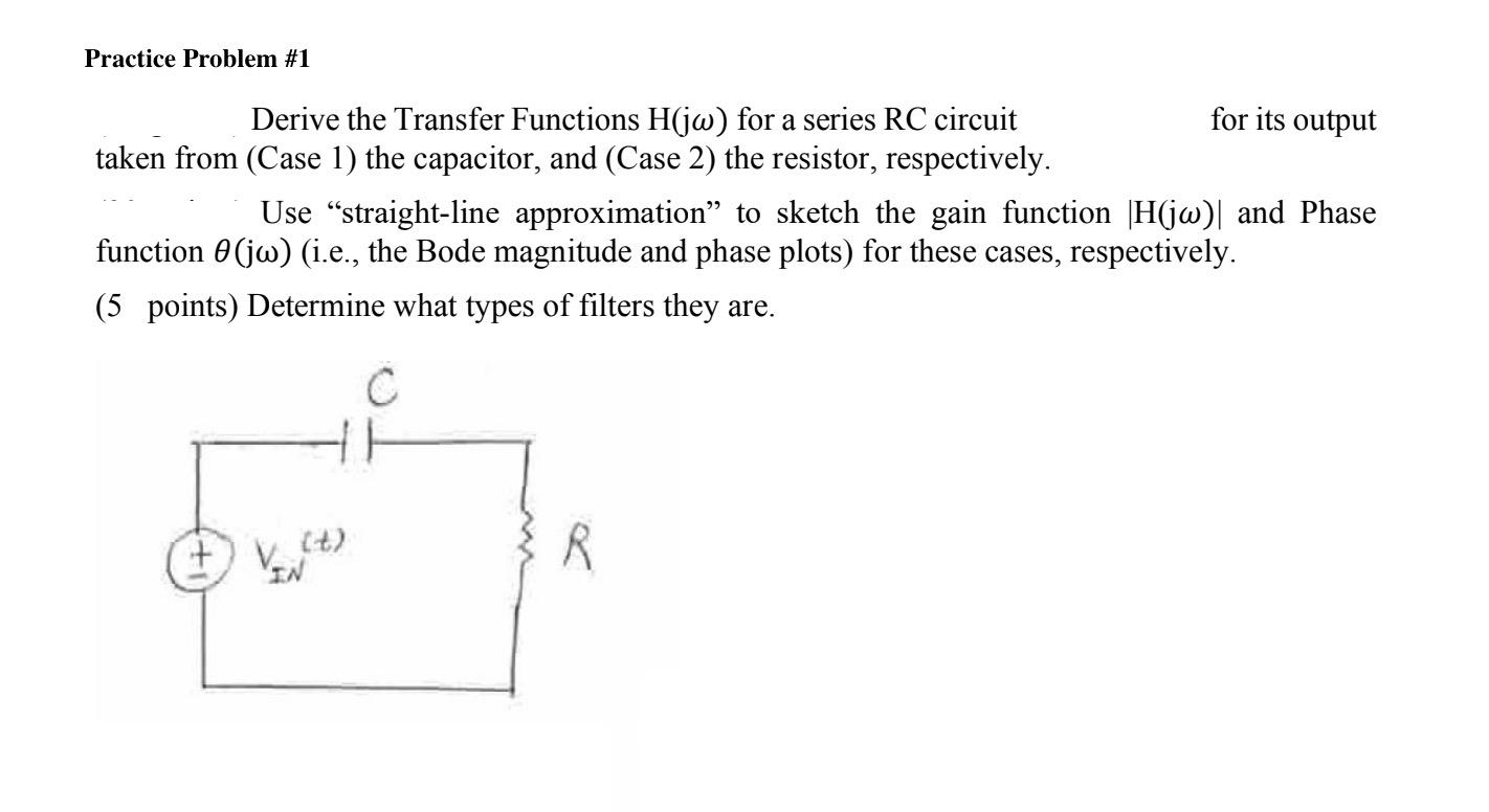 Solved Practice Problem \#1 Derive the Transfer Functions | Chegg.com