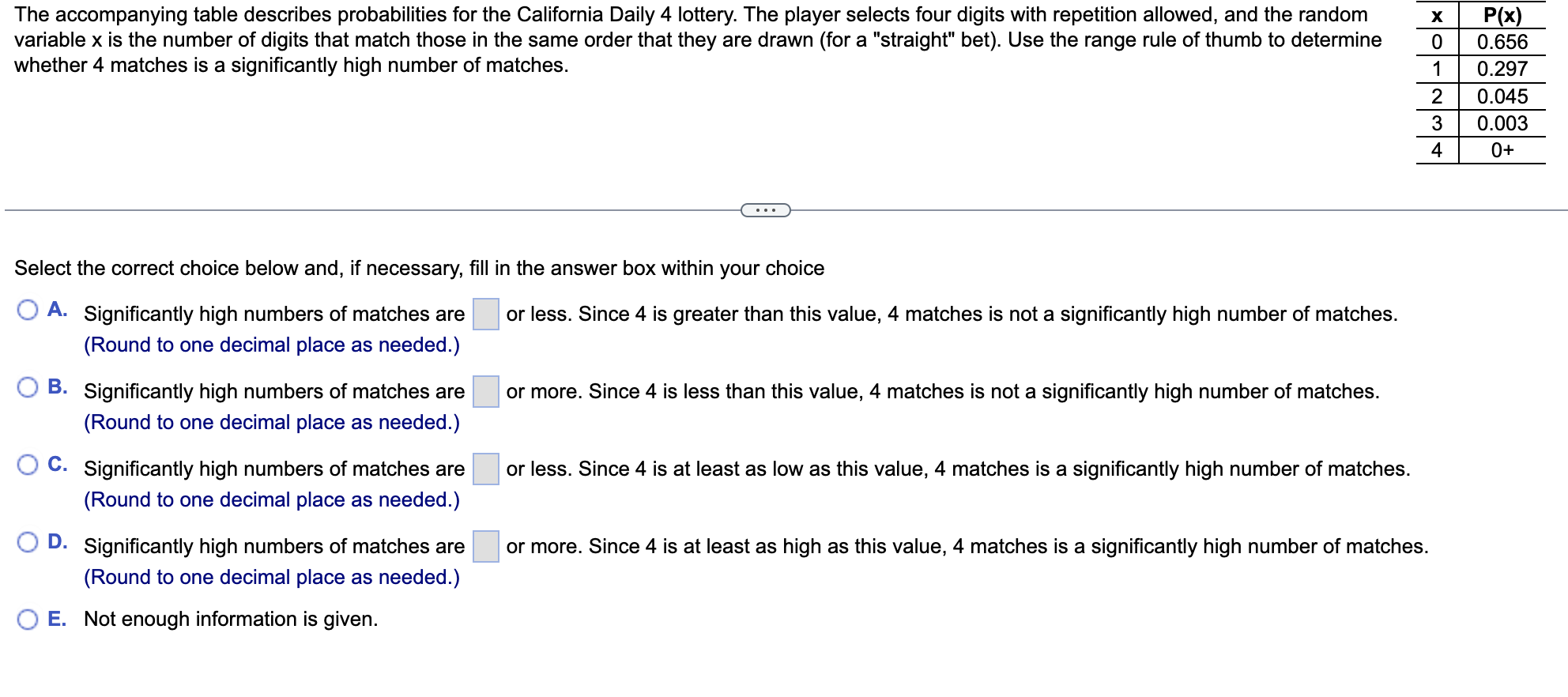 Solved The Accompanying Table Describes Probabilities For | Chegg.com